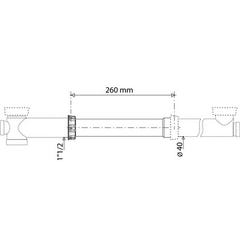Rallonge vidage évier pour entraxe Long.361 à 590 mm - VALENTIN 1