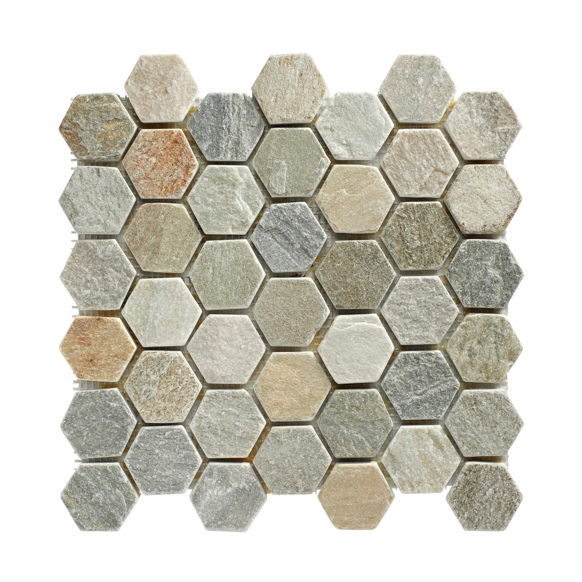 Mosaïque pierre naturelle hexagone beige 0
