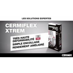 Mortier colle Cermiflex Xtrem  C2S2ETG Gris 15kg - CERMIX 1