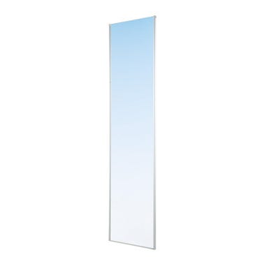 Porte de placard coulissante - 1 Vantail Miroir Argent - Profil Blanc 10x600x2500mm 0