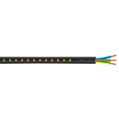 Cable électrique U-1000 R2V 3G 2,5 mm² noir Touret de 500 m - NEXANS FRANCE  1