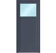 Porte de service PVC 1/4 vitrée Bicolor poussant gauche H.200 x l.80 cm