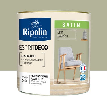 Peinture intérieure multi-support acrylique satin vert gaspesie 0,5 L Esprit déco - RIPOLIN 2