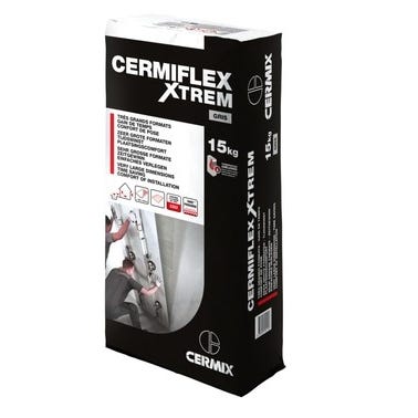 Mortier colle Cermiflex Xtrem  C2S2ETG Gris 15kg - CERMIX 0