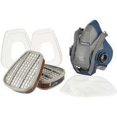 Kit 1/2 Masque de protection respiratoire A2P3 pour pulvérisation de peinture 3M™ 6502QL 6