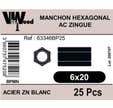 MANCHONS HEXAGONAL ZG M6X20 X25