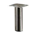 Pied de meuble rond H. 40 cm acier finition aspect inox
