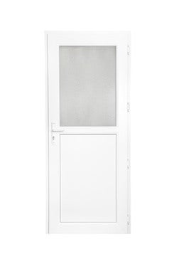 Porte de service PVC VALETTE blanc 1/4 vitrée droit poussant