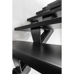 Escalier double quart tournant gris/wengé noir MAS 1.4 050 inox Larg.85 cm 0