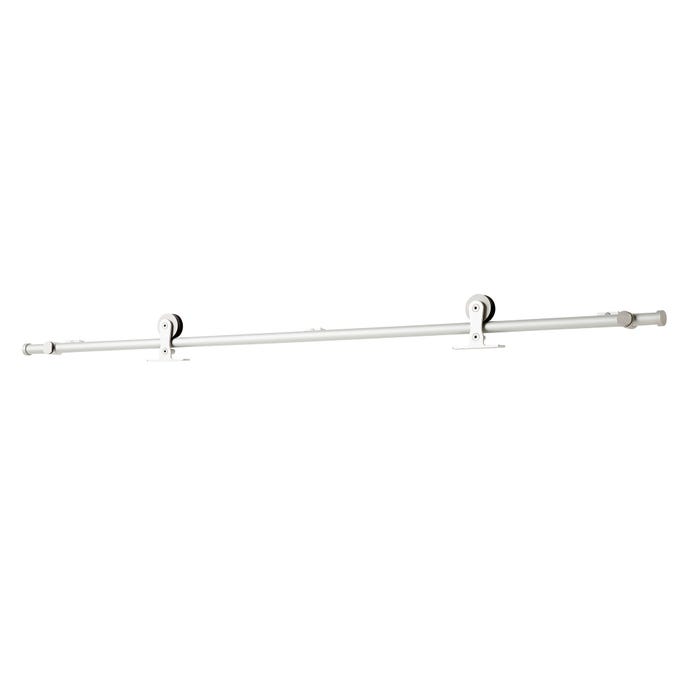 Rail pour porte coulissante Larg.83 cm en applique aluminium blanc 2