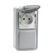 VA ET VIENT + 2P+T IP55 PLEXO GRIS LEGRAND
