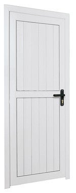 porte de service pvc pleine poussant droit h 200 x l 80 cm bricoman