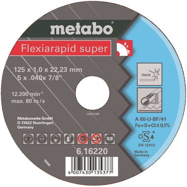 Disque tronçonnage acier inox Diam.180 mm FlexiRapid - METABO  1