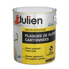 Julien Sous-couche Plaques de plâtre cartonnées Blanc Mat 2,5 L
