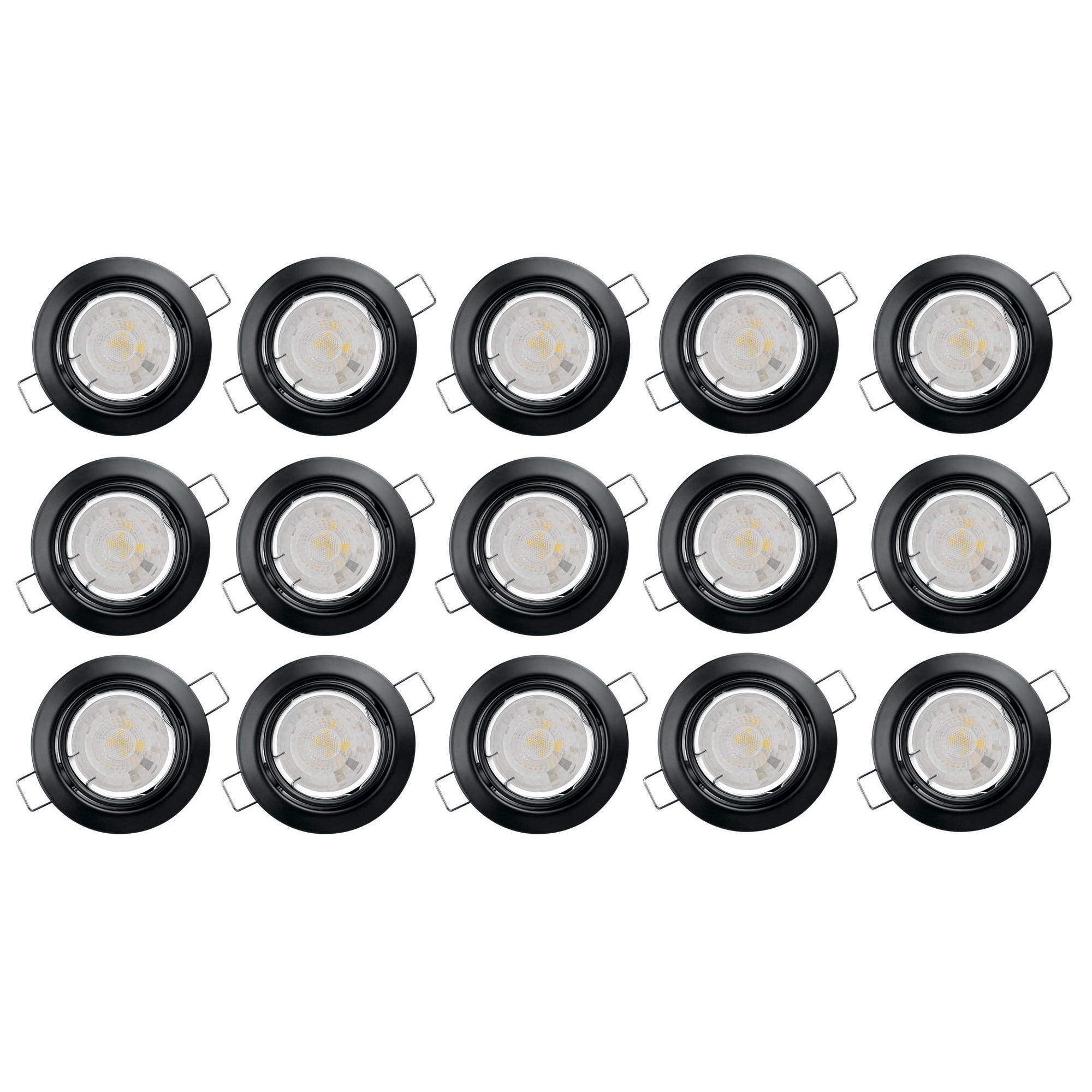 Spots LED encastrables noir lot de 15 - SLID 0
