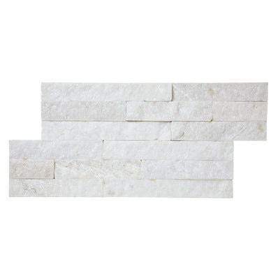 Plaquette de parement pierre naturelle blanc l.18 x L.40 cm Canyon 8 3