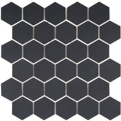 Mosaïque noire l.28,1 x L.29,5 cm Ceram Hexagone 0