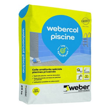 Colle carrelage spéciale piscine C2ET gris 25 kg Webercol - WEBER 0