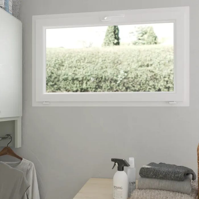 Fenêtre abattant PVC H.45 x l.40 cm oscillo-battant 1 vantail blanc 3