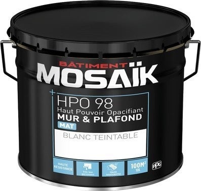 Peinture Interieure Murs Et Plafonds Acrylique Mat Blanc 10 L Hpo Mosaik Bricoman