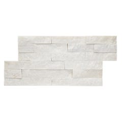Plaquette de parement pierre naturelle blanc l.18 x L.40 cm Canyon 8 1