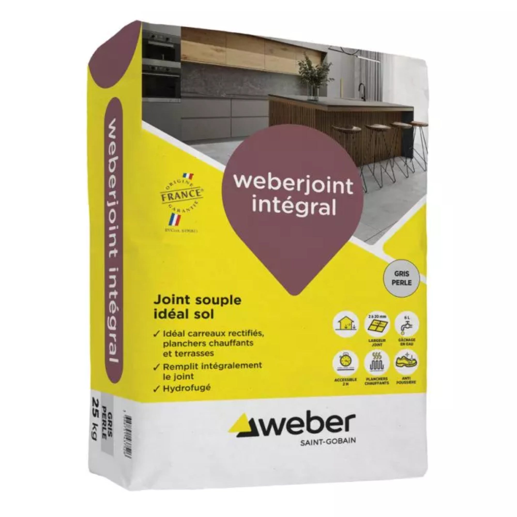 Joint en poudre Weber.joint Integral Gris ciment, sac de 25kg - WEBER 0