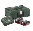 Pack 2 batteries 18V 4Ah LiHD + 1 batterie 5,5Ah LiHD + chargeur rapide ASC 55 METABO en coffret Metaloc 685136000