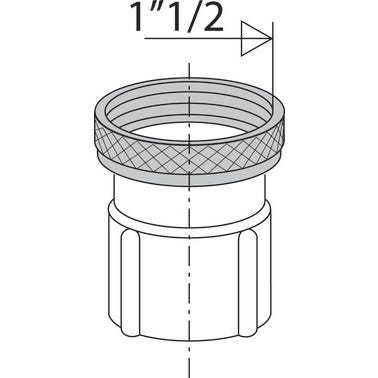 Embout de flexible de vidange Diam.40 mm avec écrou laiton à visser 40 x 49 (1"1/2) Fitoflex - VALENTIN 1