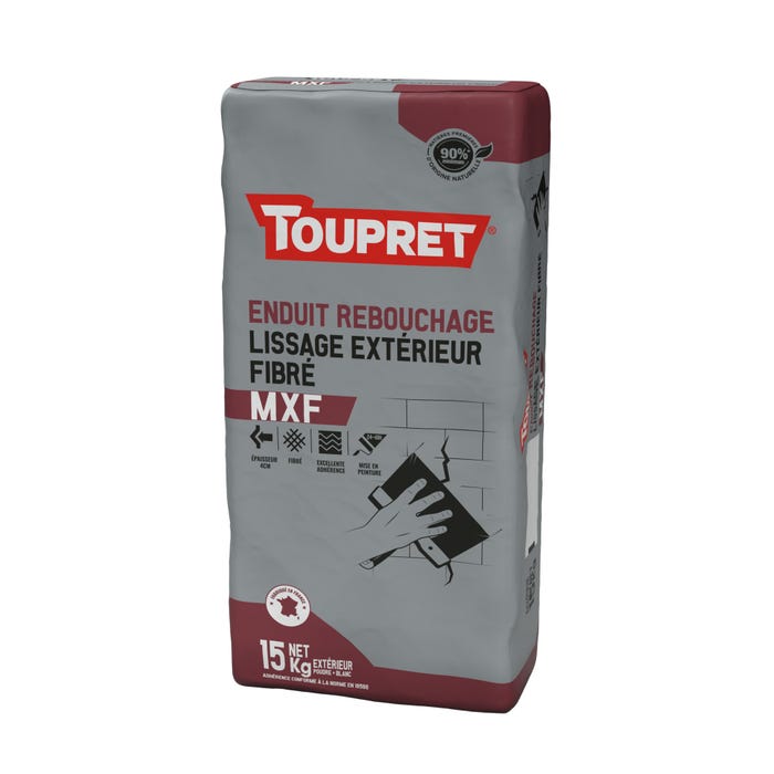 Enduit multi-usages en poudre fibré extérieur 15 kg - MXF TOUPRET 0