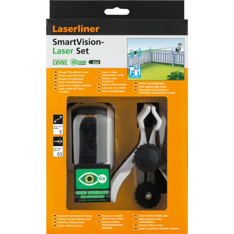 Niveau Laser Croix Verte avec support de fixation LASERLINER  SMARTVISION LASER SET 5