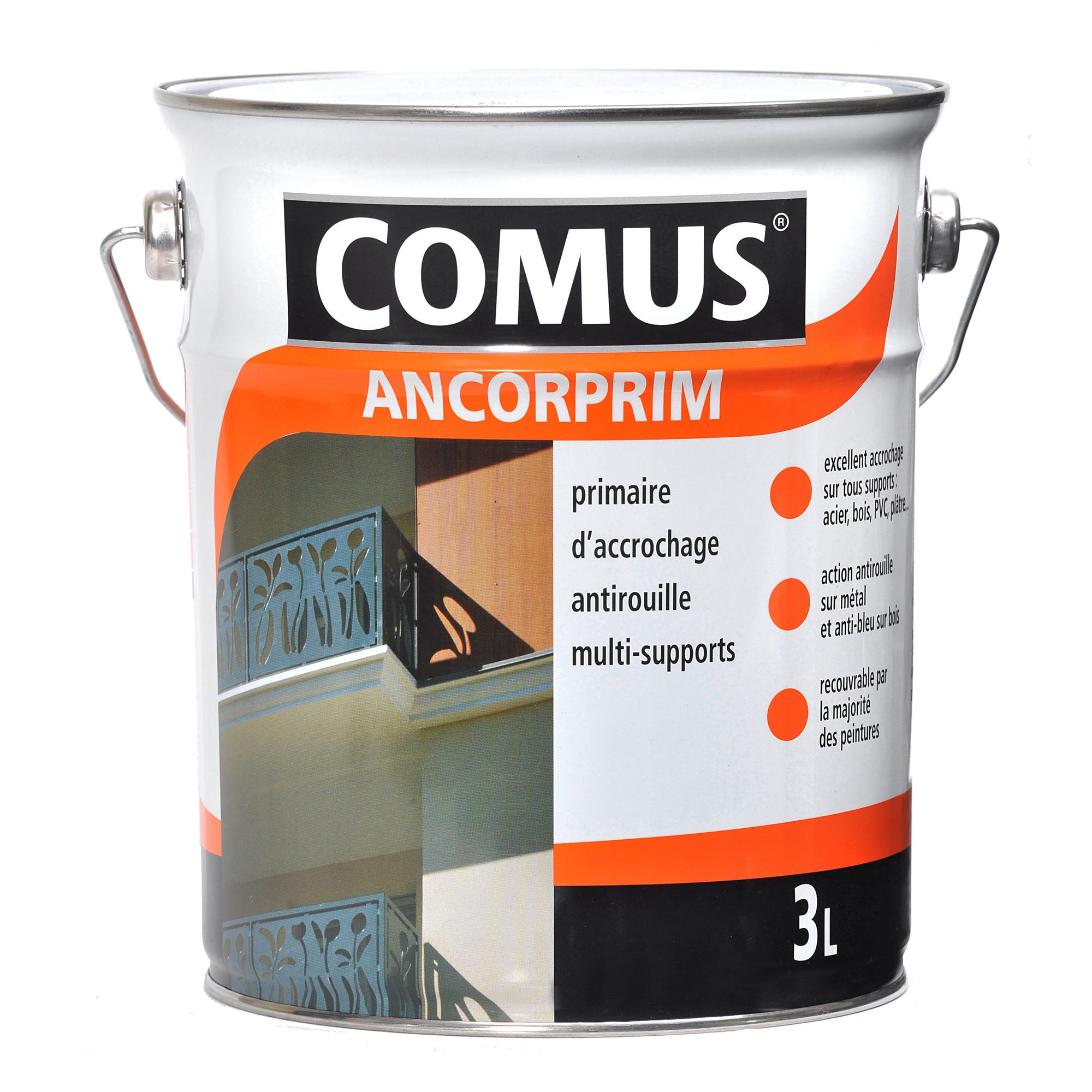 Sous-couche universelle métaux solvantée noir 3 L Ancorprim - COMUS 0
