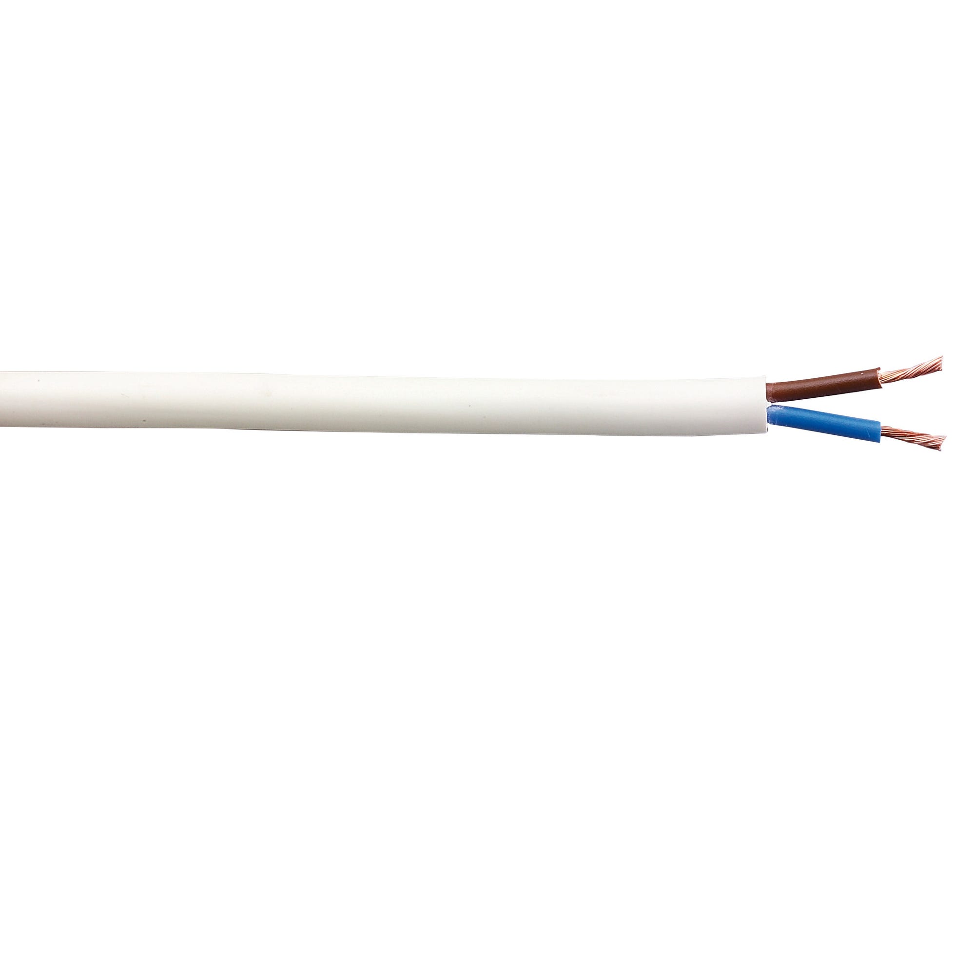 Cable électrique HO5VVF 2x1 mm² blanc 10 m 1