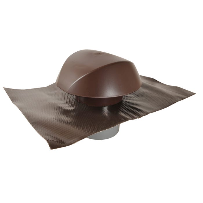 Chapeau de ventilation avec collerette d'étanchéité marron Diam.125 mm Atemax - NICOLL 0