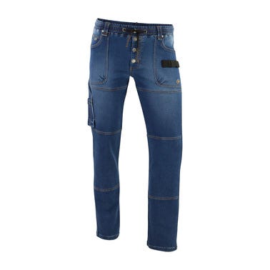 Pantalon de travail stretch Bleu T.52 Molleton denim - MOLINEL 0