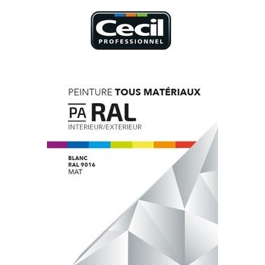 Peinture aérosol tous matériaux int/ext mat blanc RAL9016 400 ml - CECIL PRO 1