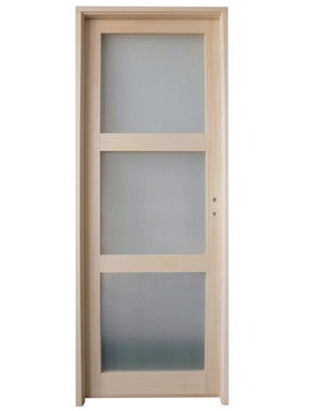 bloc porte paulownia 3 carreaux h204xl73cm poussant gauche bricoman