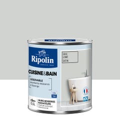 Peinture intérieure multi-supports satin gris lomé 0,5 L Cuisine & bain - RIPOLIN 0