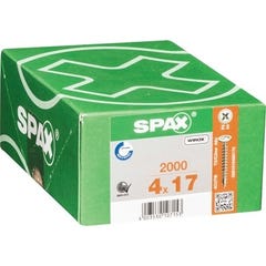 Vis pour panneaux de fibre tête plate wirox empreinte pozydriv 4 x 17 mm 2000 pièces - SPAX  1