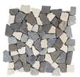 Galets plats blanc/gris/noir l.30 x L.30 cm