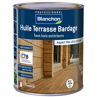 Huile terrasse et bardage bois teinte bois grisé 1 L - BLANCHON 0