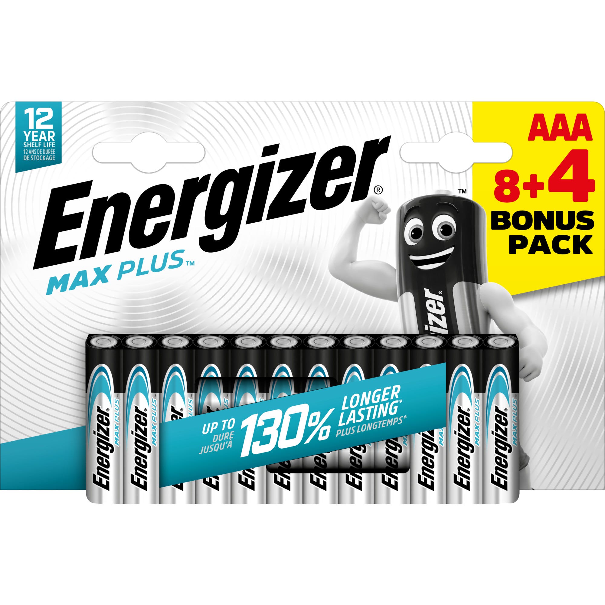 LOT 8+4 PILES AAA MAX + ENERGIZER 0
