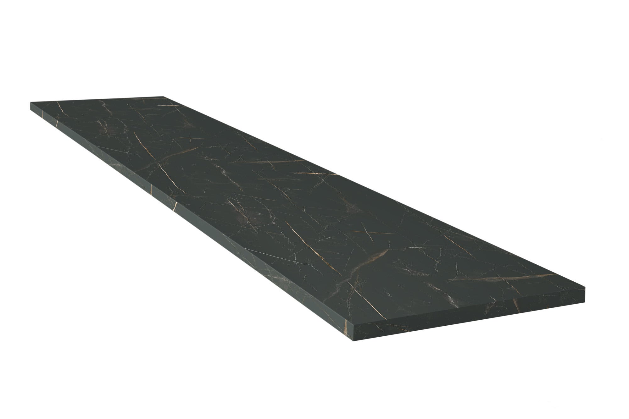 Plan de travail stratifié Marbre noir ibérique L.3070 x P.650 x ép.38