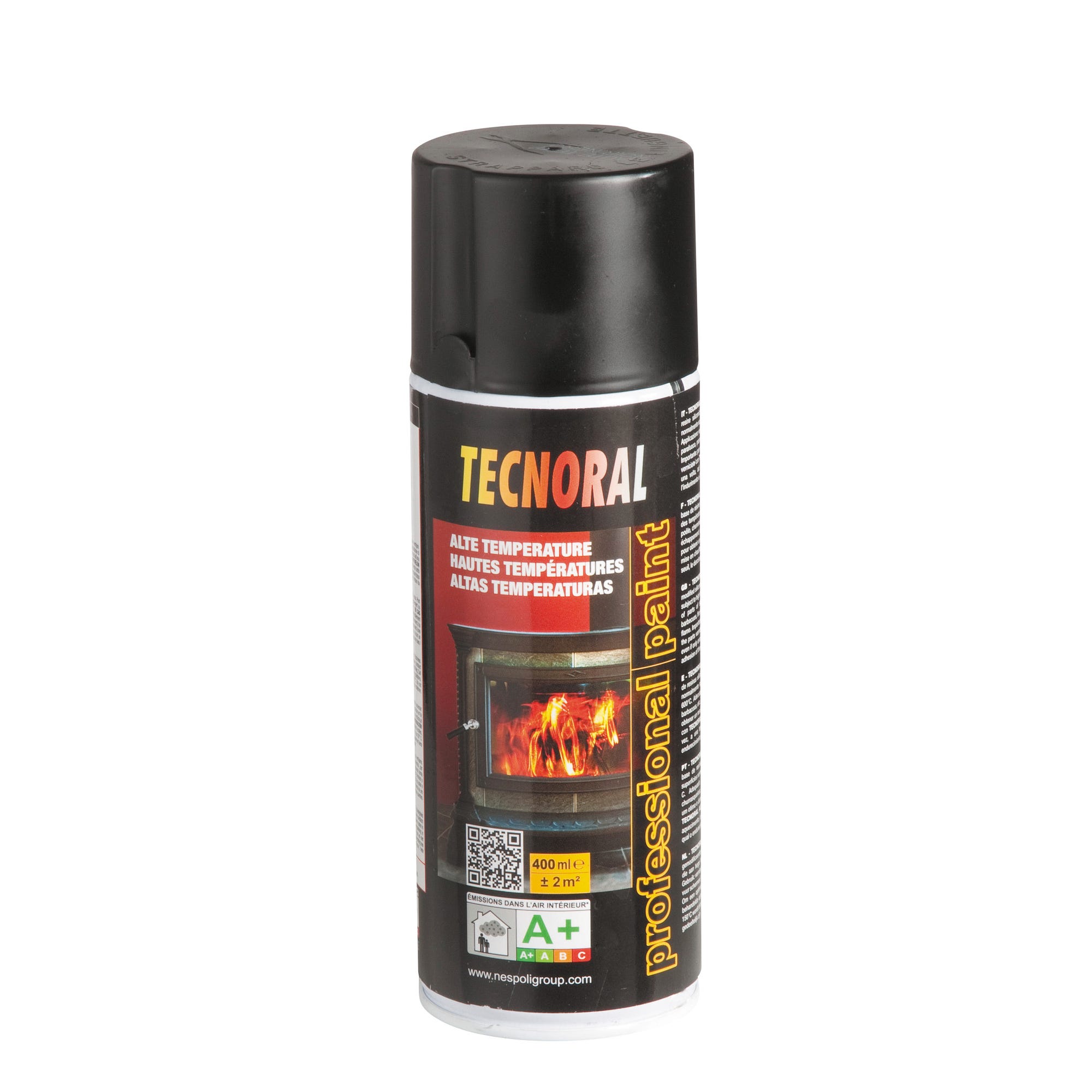 Peinture aérosol noir haute température 400 ml - TECNORAL 0