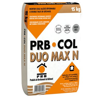 Mortier colle carrelage gris 15 kg Duomax N - PRB 0