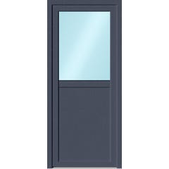 Porte de service PVC demi vitrée Bicolor poussant gauche H.200 x l.80 cm