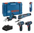 COMBO KIT 5 OUTILS 12V GSR 12V-15 + GOP12-28 + GDR 12V-28 + GDR 12V-105 + GSA 12V-14 + GLI 12V-300 + 3 batteries 2Ah + chargeur- BOSCH PRO