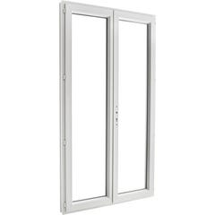 Porte-fenêtre PVC H.215 x l.140 cm ouvrant à la française 2 vantaux blanc