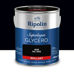 Peinture intérieure et extérieure multi-supports glycéro brillant noir 2 L - RIPOLIN