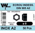 ECROUS FREIN DIN 985 INOX A2 D8 X50