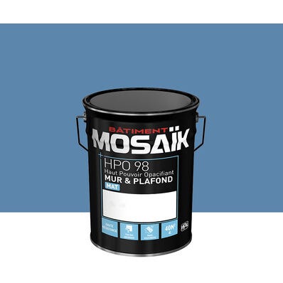 Peinture intérieure mat bleu adour teintée en machine 4L HPO - MOSAIK 1